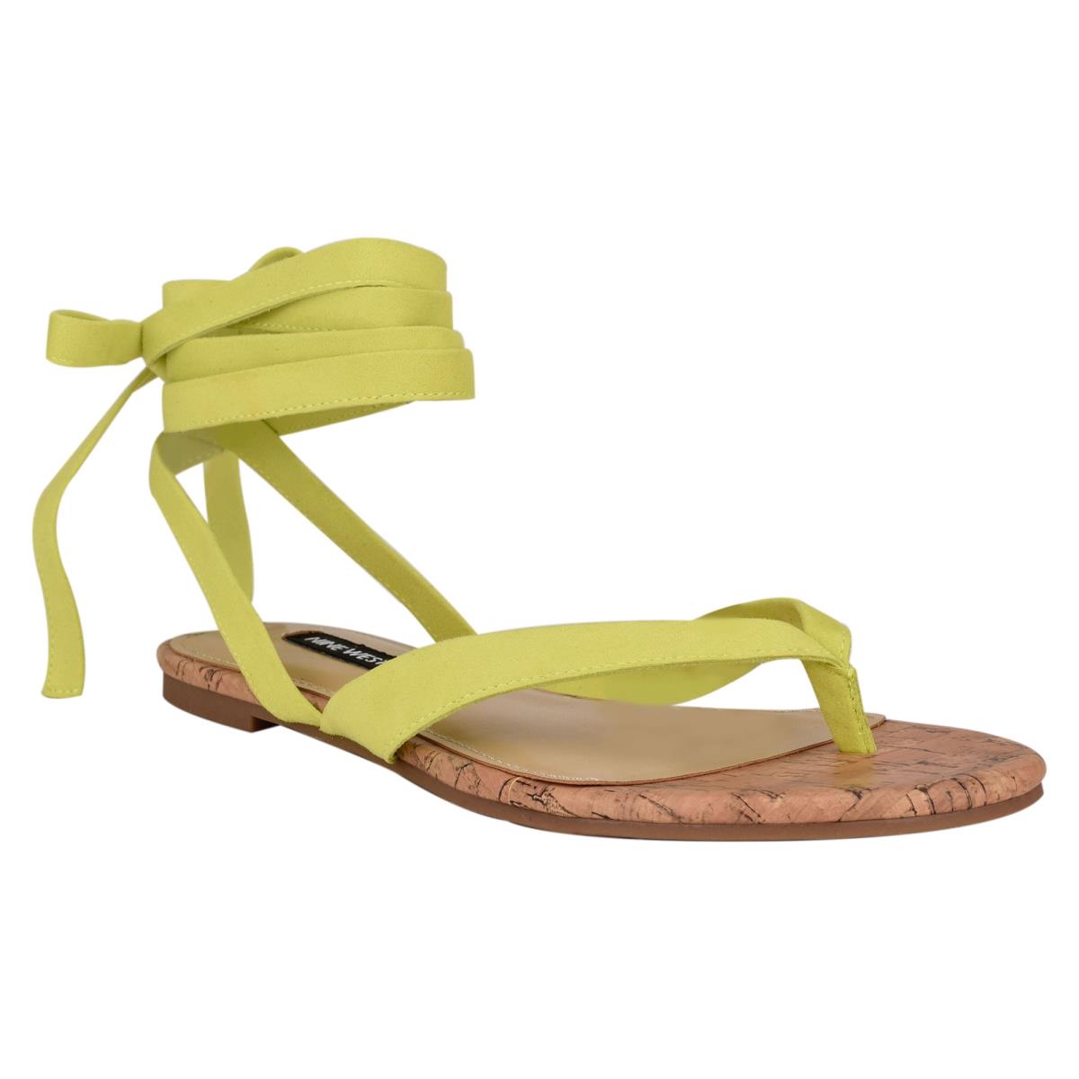 Sandalias Planas Nine West Tiedup Ankle Wrap Verde Claro | 4678XCAQZ