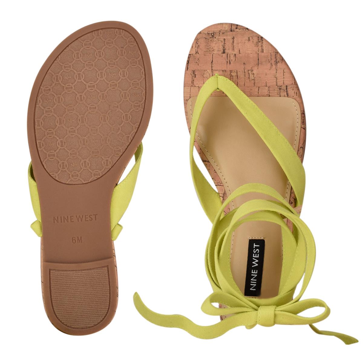 Sandalias Planas Nine West Tiedup Ankle Wrap Verde Claro | 4678XCAQZ