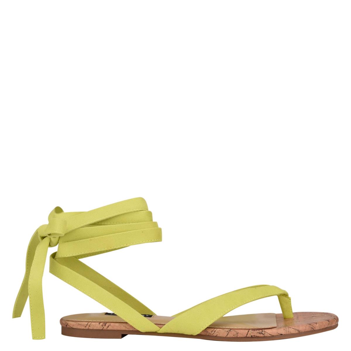 Sandalias Planas Nine West Tiedup Ankle Wrap Verde Claro | 4678XCAQZ