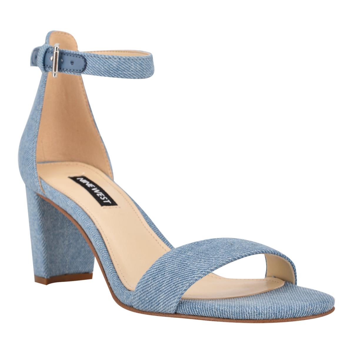 Sandalias Tacones Nine West Pruce Ankle Correa Block Azules | 0657DGIPR