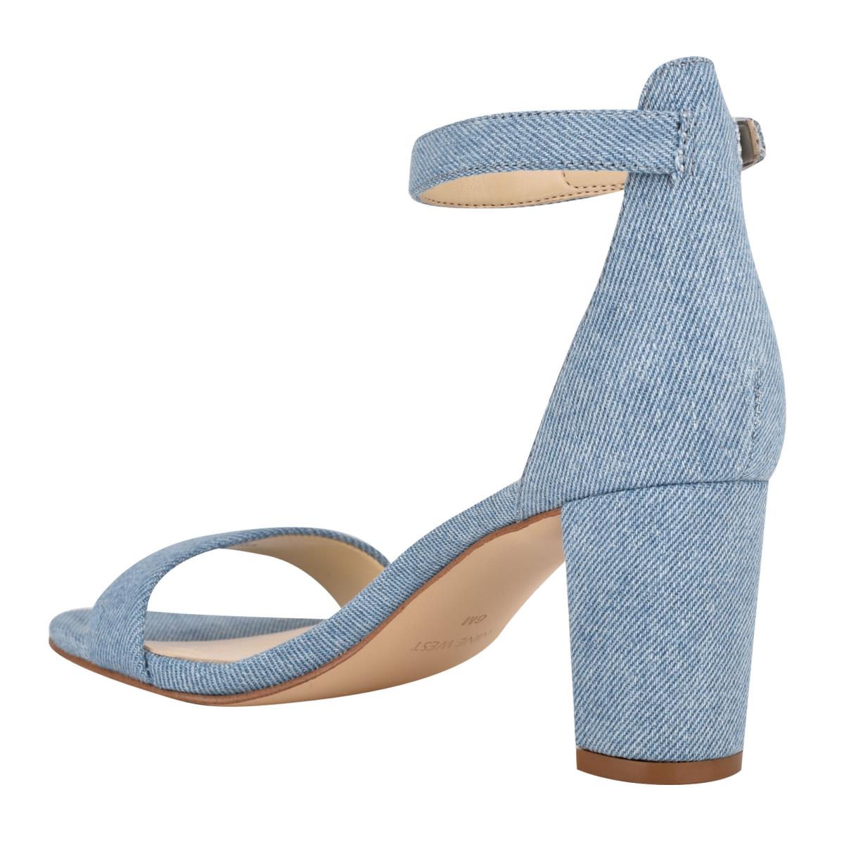 Sandalias Tacones Nine West Pruce Ankle Correa Block Azules | 0657DGIPR