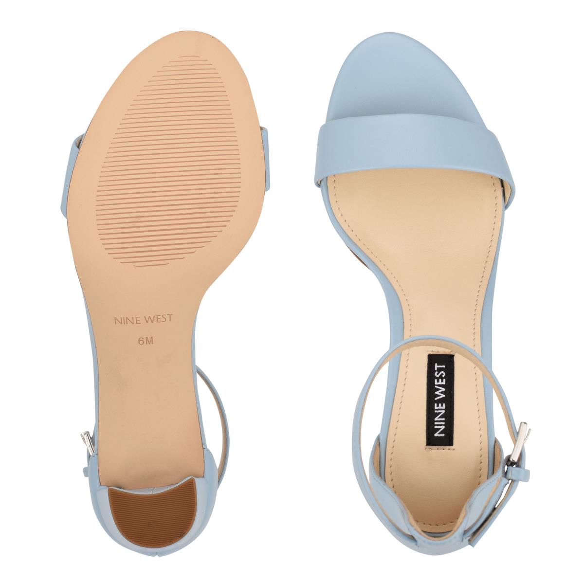 Sandalias Tacones Nine West Pruce Ankle Correa Block Azules | 0852JBEWN