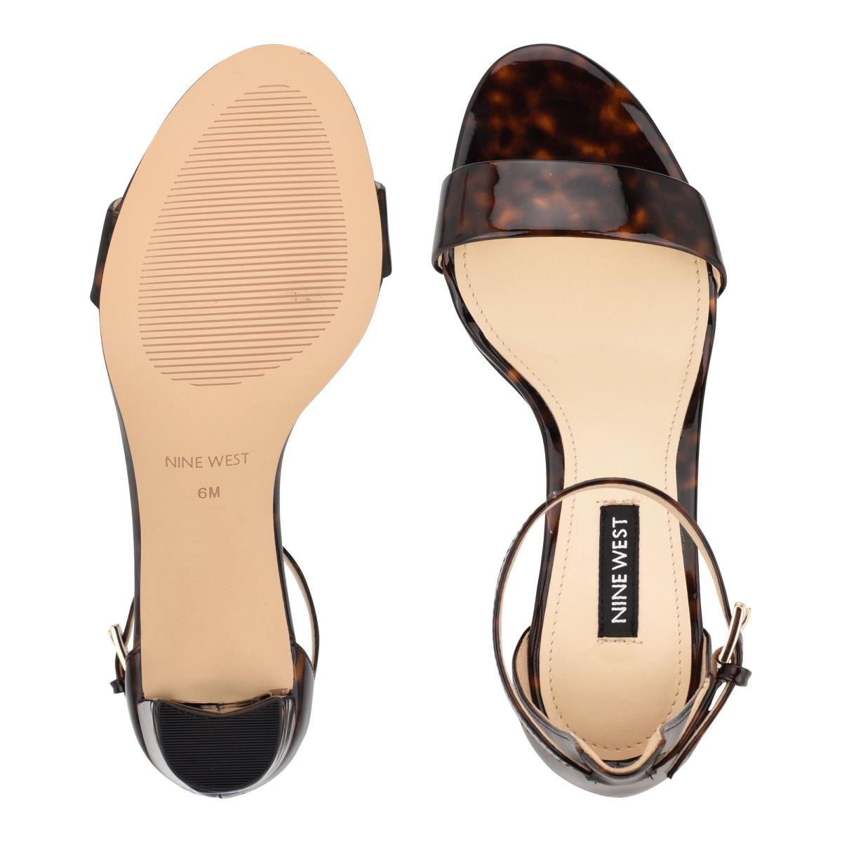 Sandalias Tacones Nine West Pruce Ankle Correa Block Cafe | 0872TPHIF