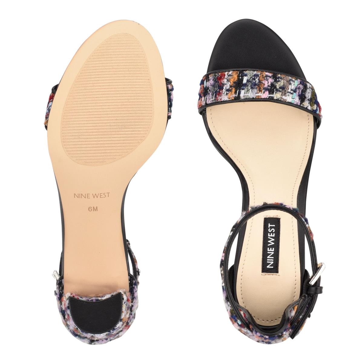 Sandalias Tacones Nine West Pruce Ankle Correa Block Azules Multicolor | 4862QXBTW