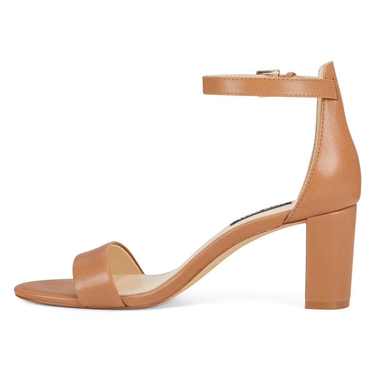 Sandalias Tacones Nine West Pruce Ankle Correa Block Beige | 7531IVRAX