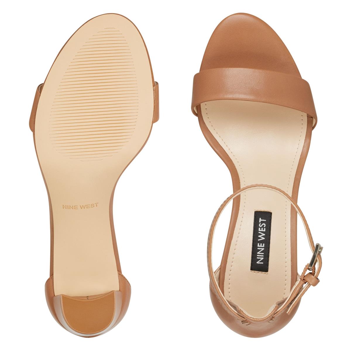 Sandalias Tacones Nine West Pruce Ankle Correa Block Beige | 7531IVRAX