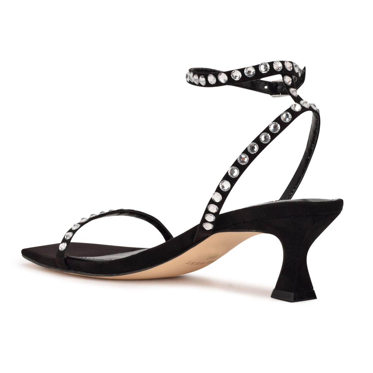 Sandalias Vestir Nine West Giena Ankle Correa Negras | 3087KUVRQ