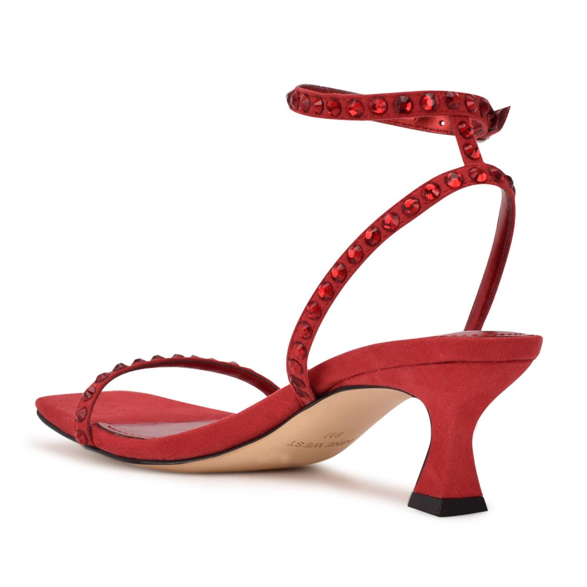 Sandalias Vestir Nine West Giena Ankle Correa Rojas | 9026BSXAE