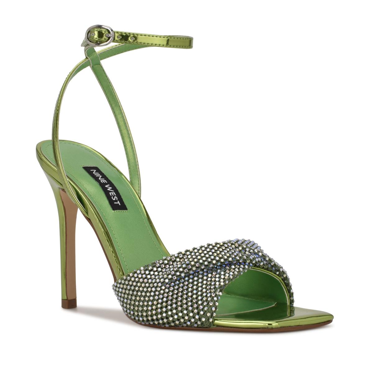 Sandalias Vestir Nine West Twinkle Tacón Verde Claro | 9674YVNPE