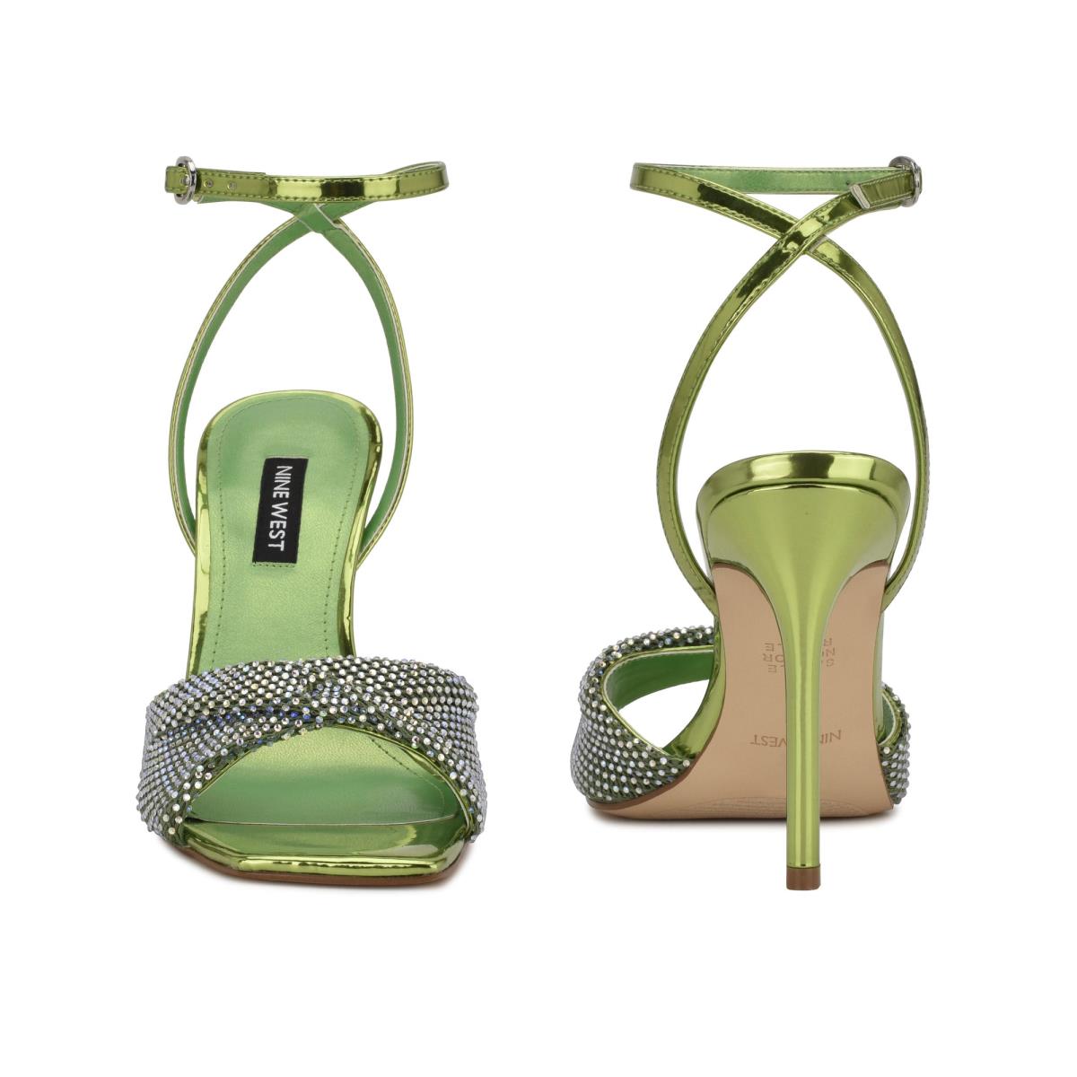 Sandalias Vestir Nine West Twinkle Tacón Verde Claro | 9674YVNPE