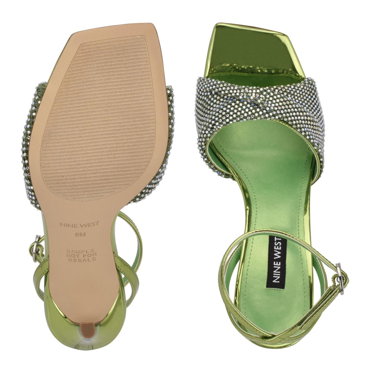 Sandalias Vestir Nine West Twinkle Tacón Verde Claro | 9674YVNPE