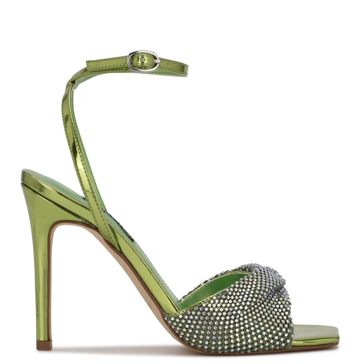 Sandalias Vestir Nine West Twinkle Tacón Verde Claro | 9674YVNPE