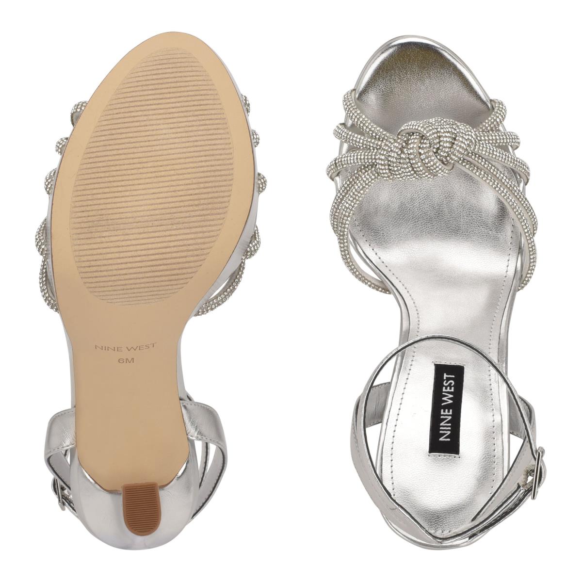 Sandalias Vestir Nine West Wowzz Plataforma Plateadas | 0241JEFIG