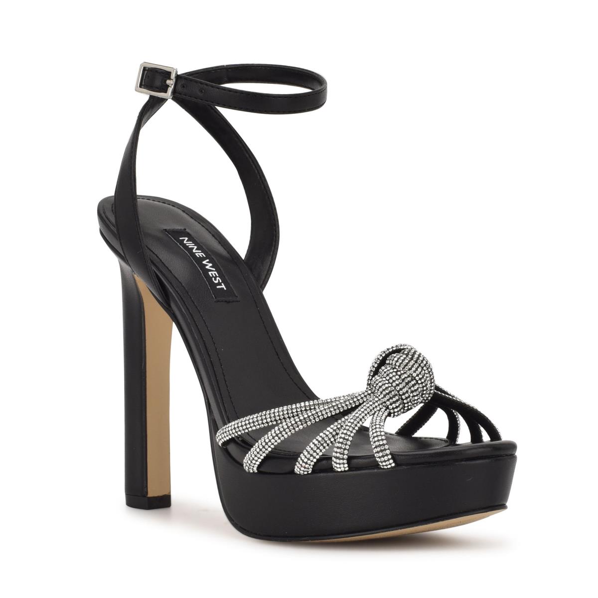 Sandalias Vestir Nine West Wowzz Plataforma Negras | 0382VKQWN