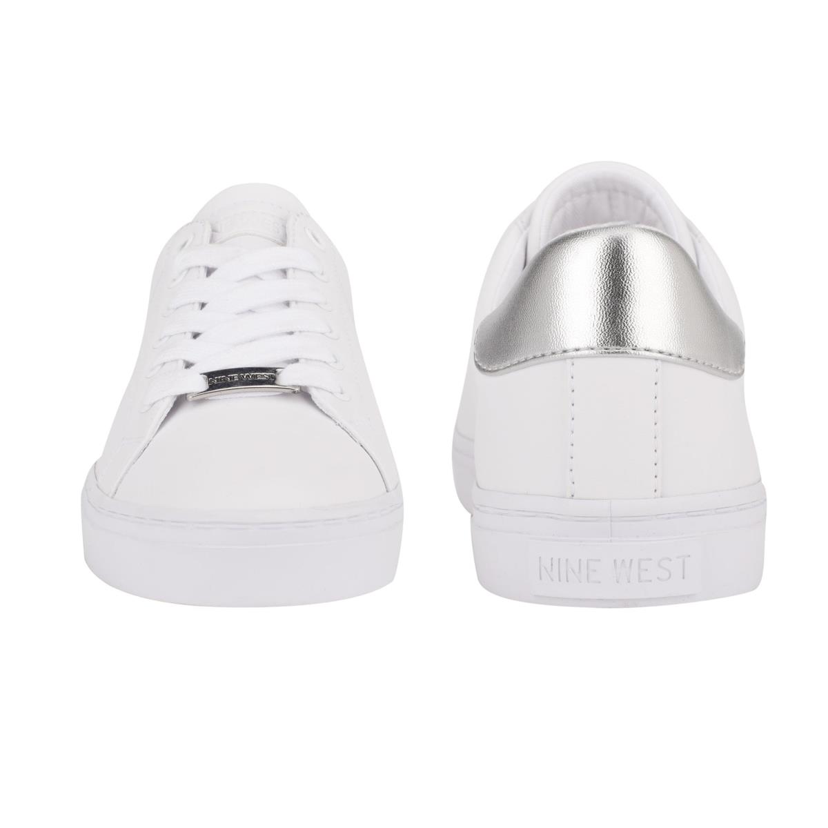 Zapatillas Casuales Nine West Best Blancas Plateadas | 4961EUTBV