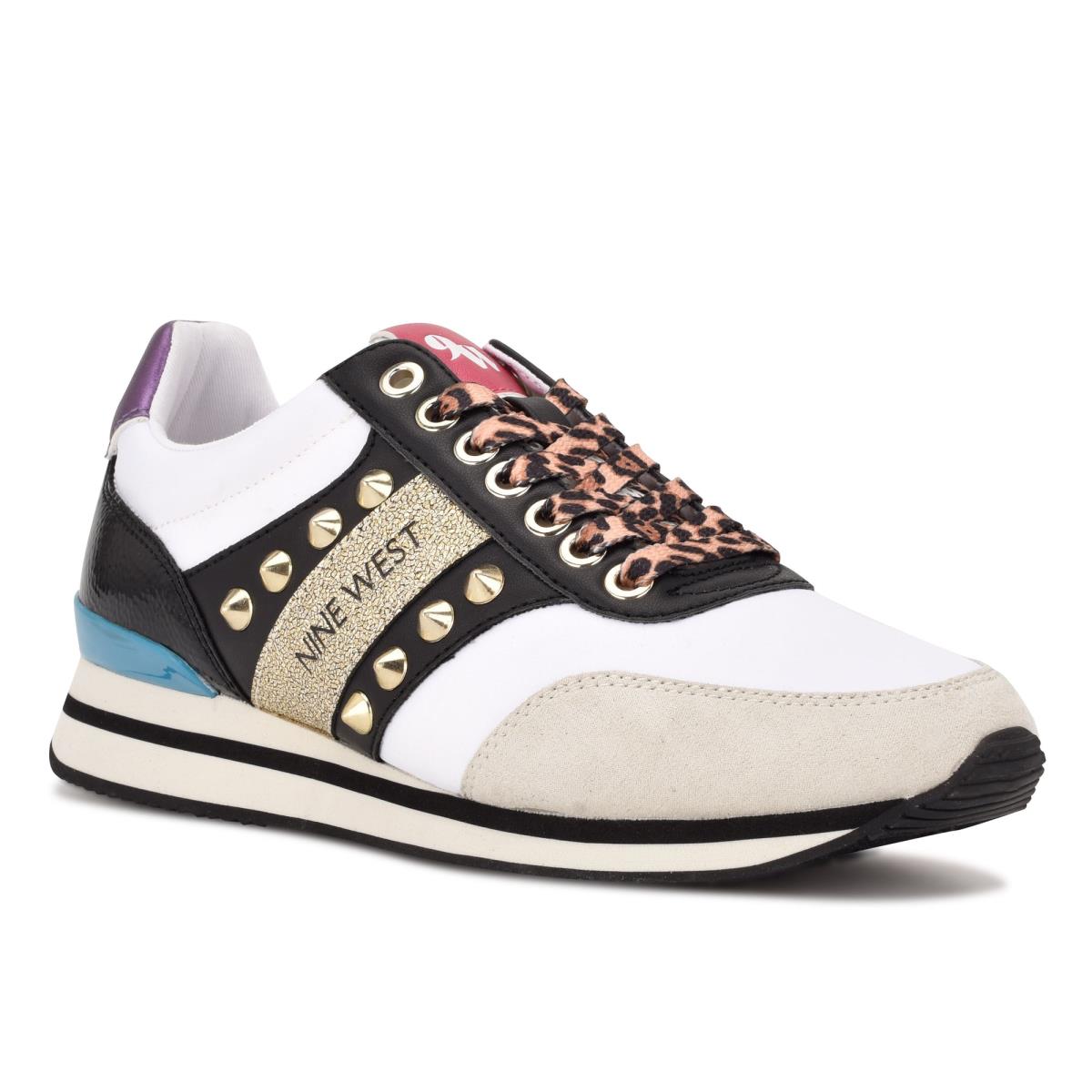 Zapatillas Nine West Bunnie Sneakers Doradas Blancas Negras | 9516OMSWD