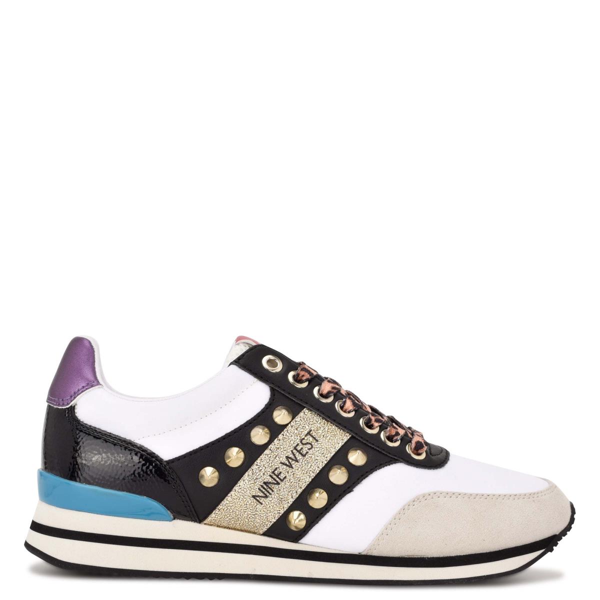 Zapatillas Nine West Bunnie Sneakers Doradas Blancas Negras | 9516OMSWD