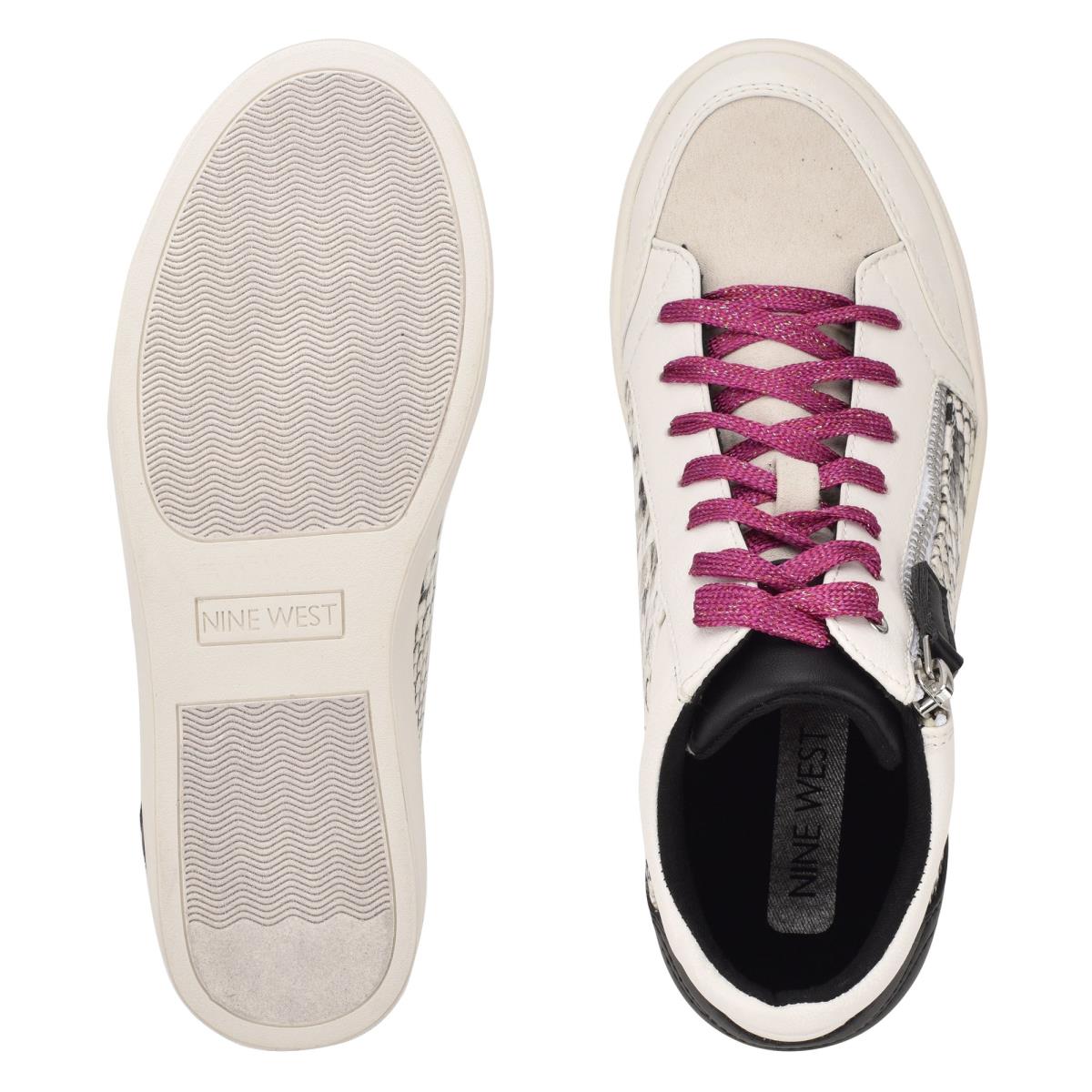 Zapatillas Nine West Tons High Top Hidden Wedge Sneakers Blancas Serpent | 0759CJUVT