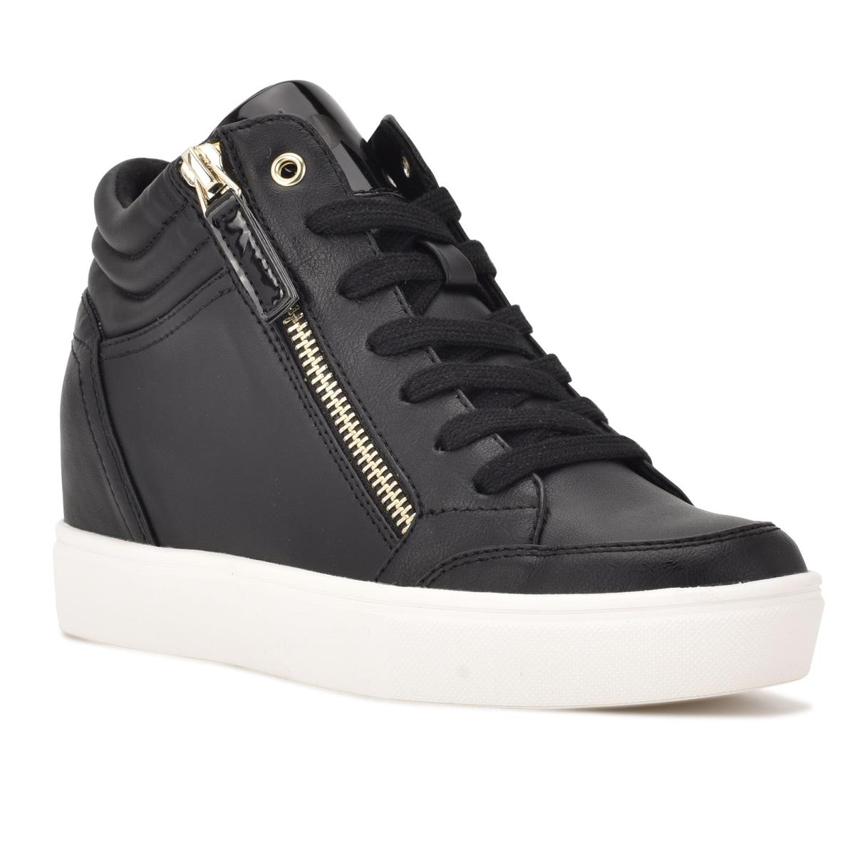 Zapatillas Nine West Tons High Top Hidden Wedge Sneakers Negras | 2530AWMNE