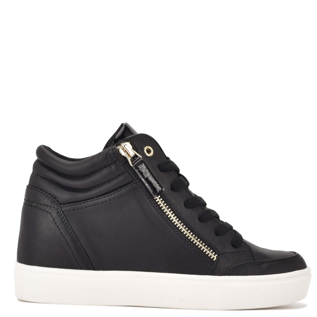 Zapatillas Nine West Tons High Top Hidden Wedge Sneakers Negras | 2530AWMNE