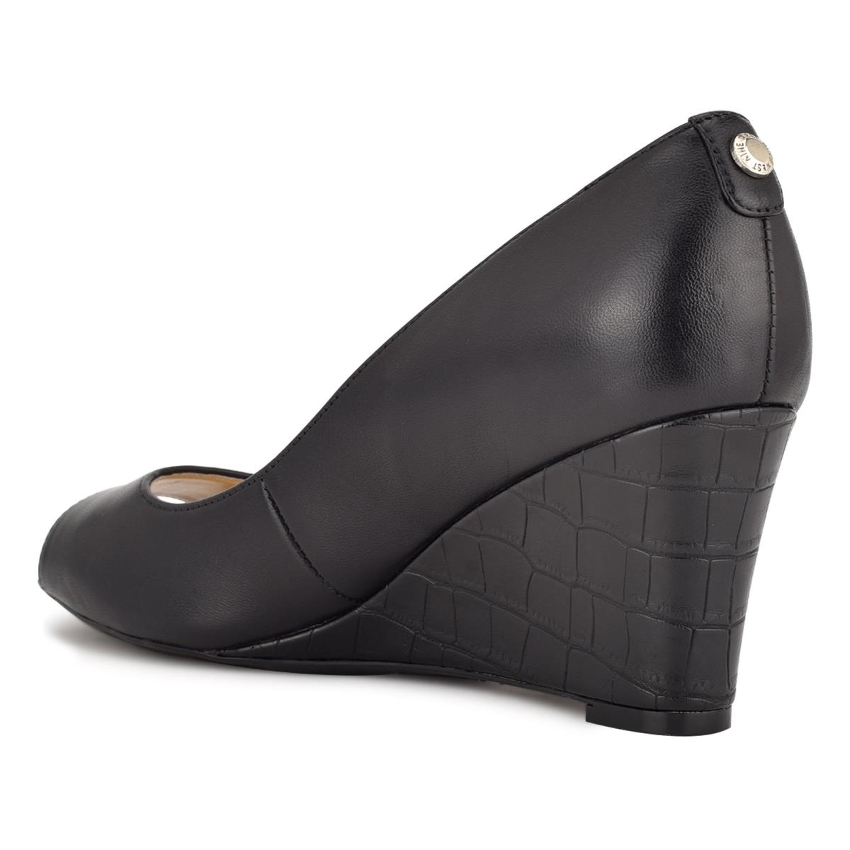 Zapatos Cuña Nine West Cape 9x9 Vestido Negras | 1260WROKL