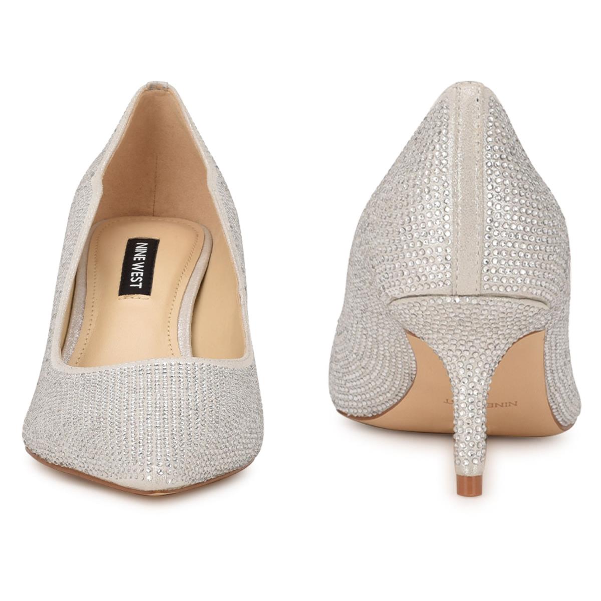 Zapatos De Salon Nine West Abaline Rhinestone Pointy Puntera Plateadas | 0159IVQSN