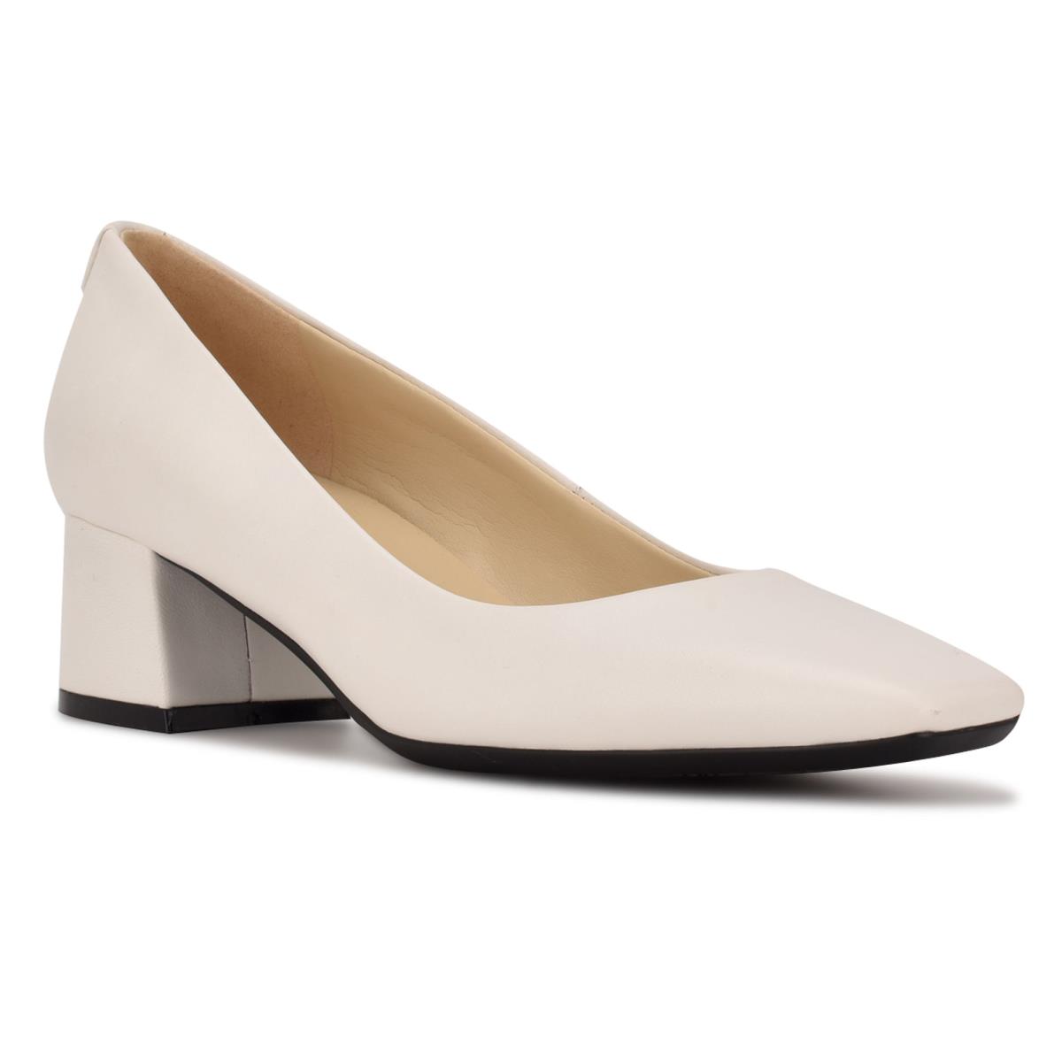 Zapatos De Salon Nine West Cloe 9x9 Block Heel Creme | 5489QCWZX