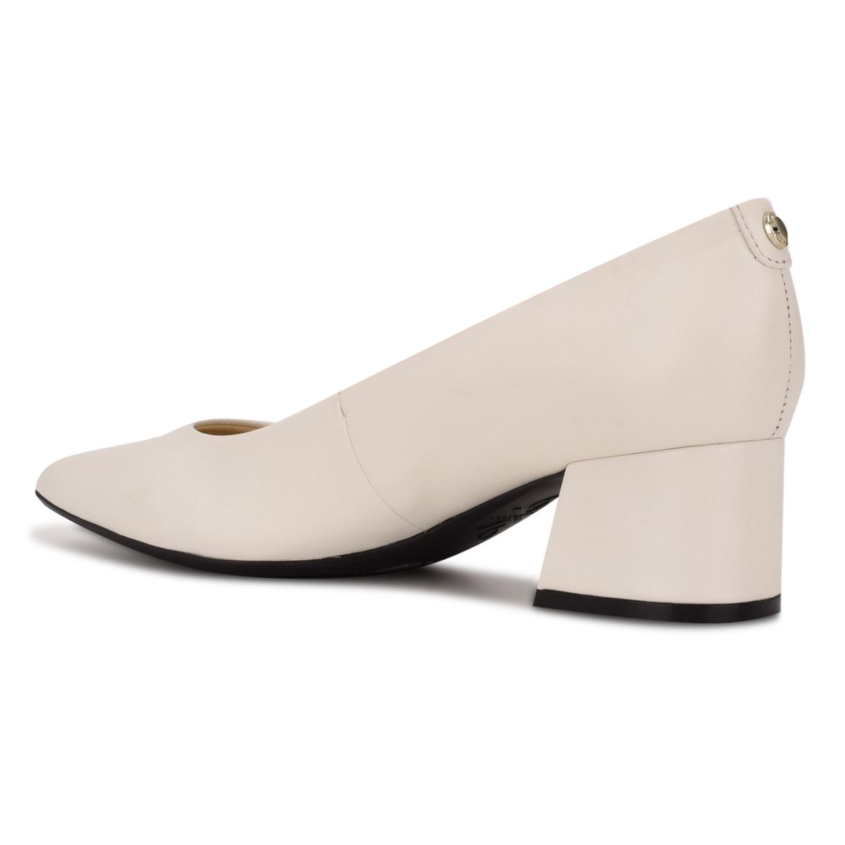 Zapatos De Salon Nine West Cloe 9x9 Block Heel Creme | 5489QCWZX