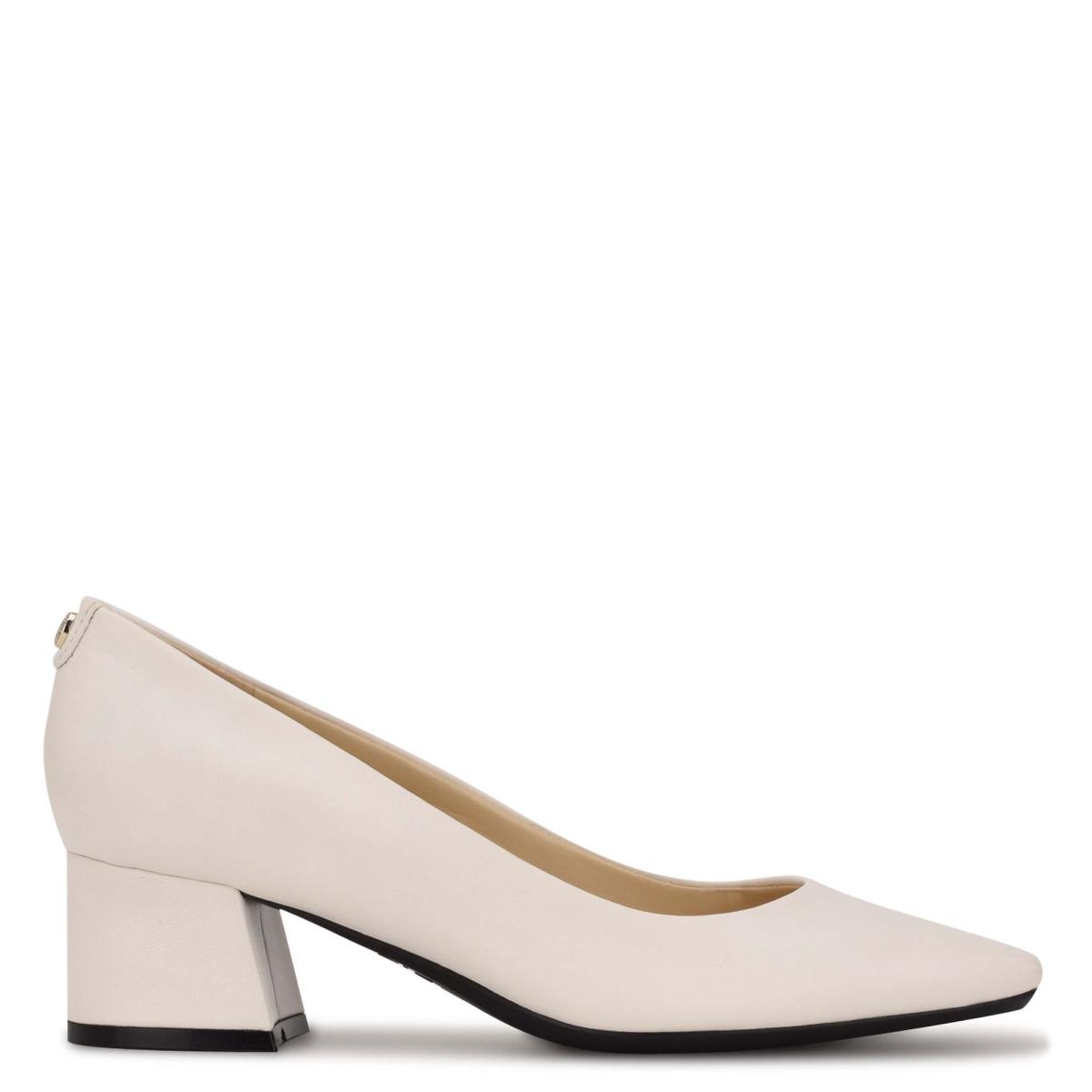 Zapatos De Salon Nine West Cloe 9x9 Block Heel Creme | 5489QCWZX