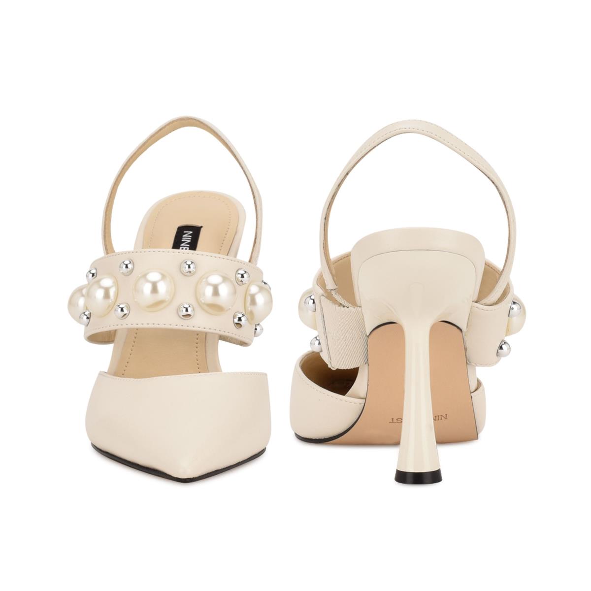 Zapatos De Salon Nine West Debut Vestido Destalonadas Creme | 7481RIWOM