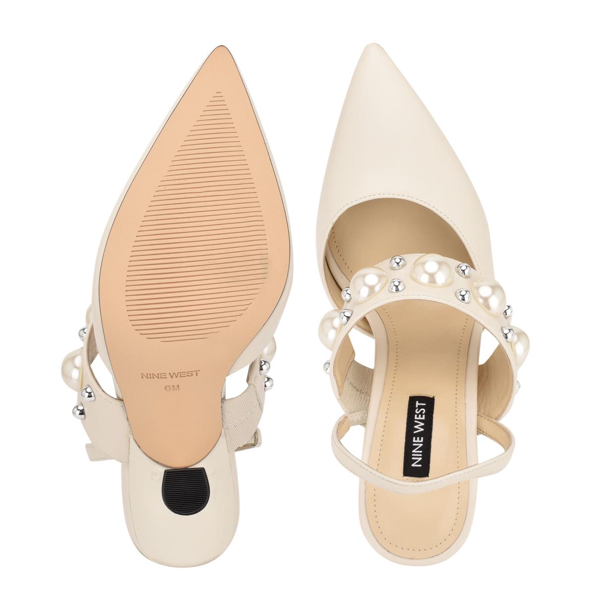 Zapatos De Salon Nine West Debut Vestido Destalonadas Creme | 7481RIWOM