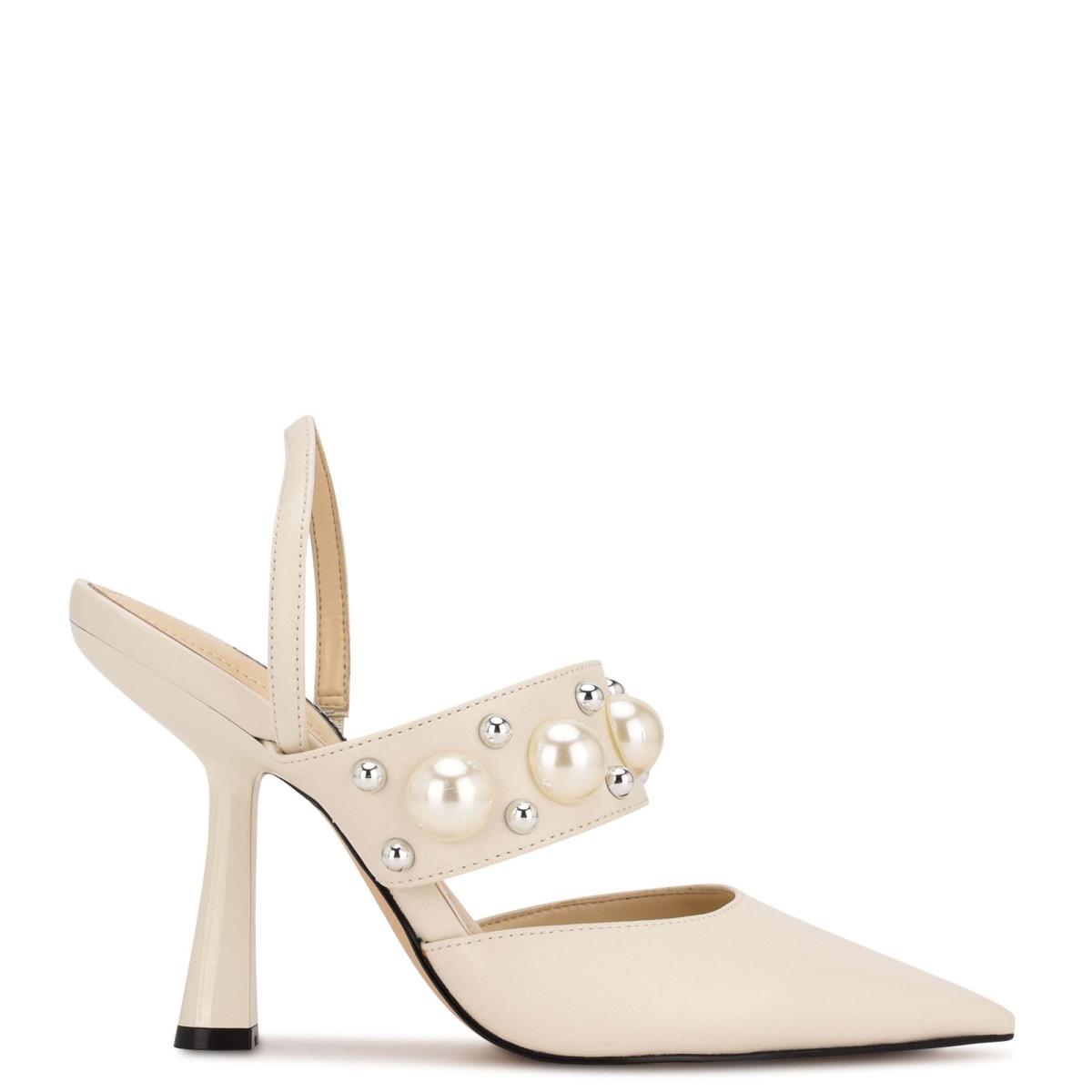 Zapatos De Salon Nine West Debut Vestido Destalonadas Creme | 7481RIWOM