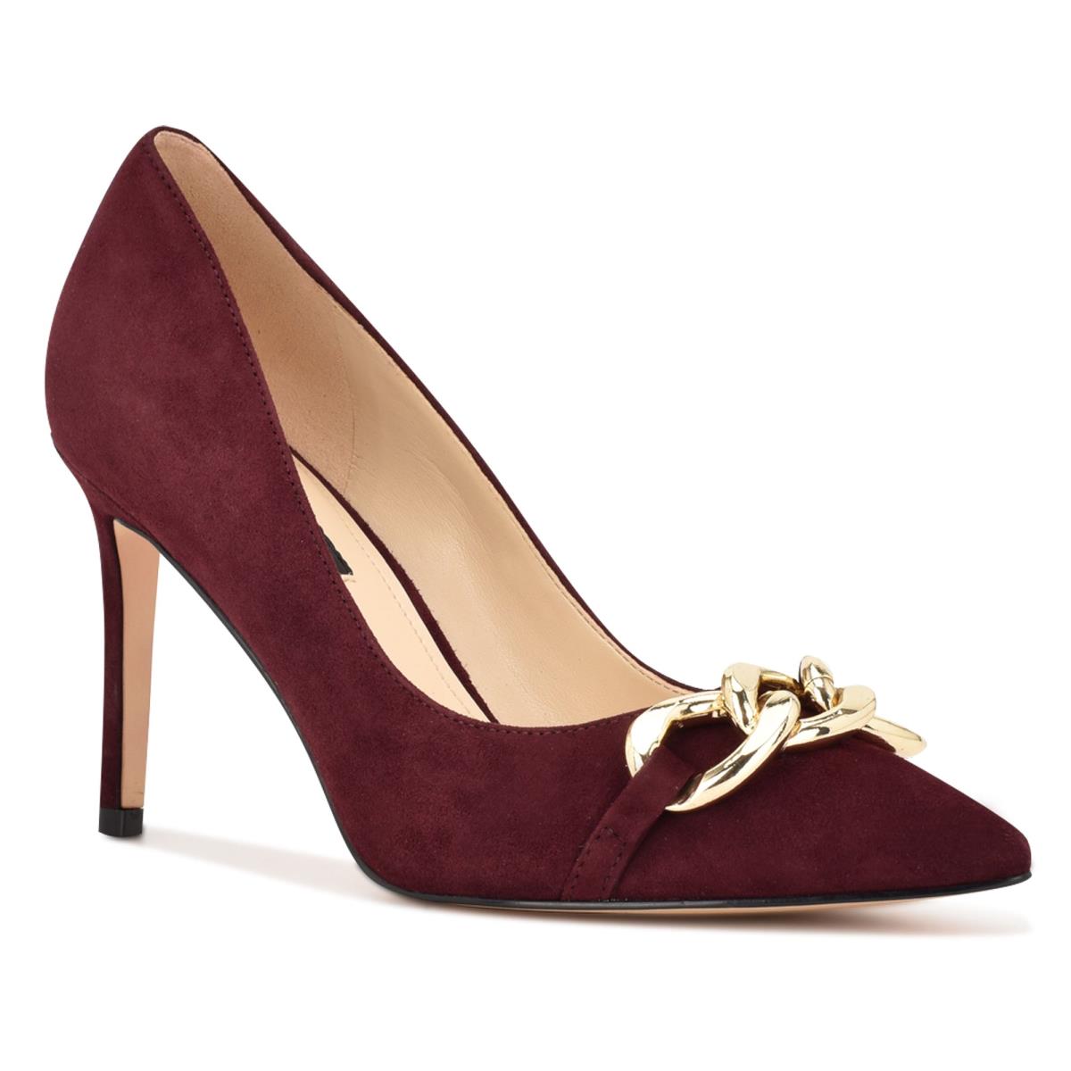 Zapatos De Salon Nine West Ezzie Pointy Puntera Burdeos | 3681THJKD