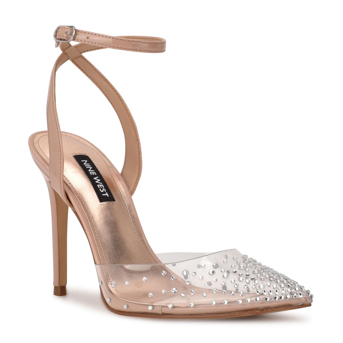 Zapatos De Salon Nine West Foreva Ankle Correa Vestido Beige | 1098BPDIX