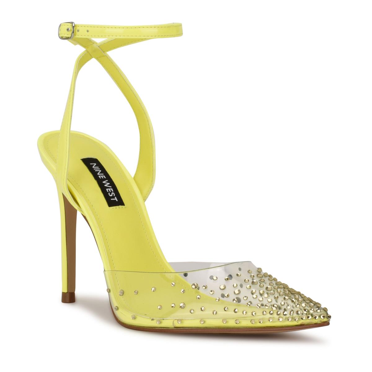 Zapatos De Salon Nine West Foreva Ankle Correa Vestido Amarillo | 2054SXEVN