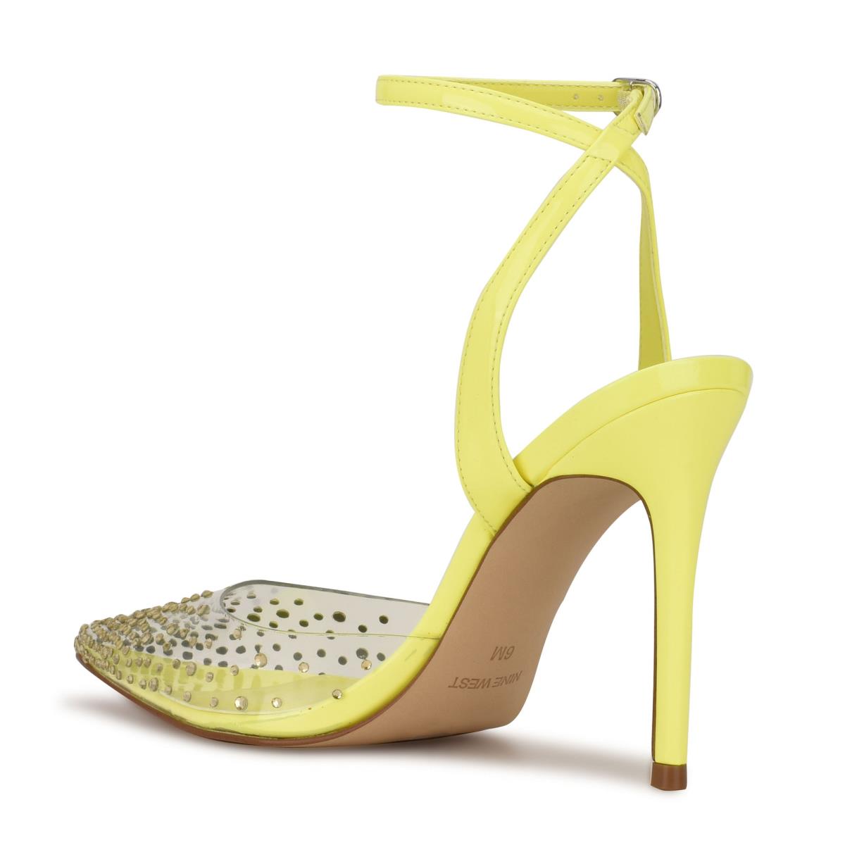 Zapatos De Salon Nine West Foreva Ankle Correa Vestido Amarillo | 2054SXEVN