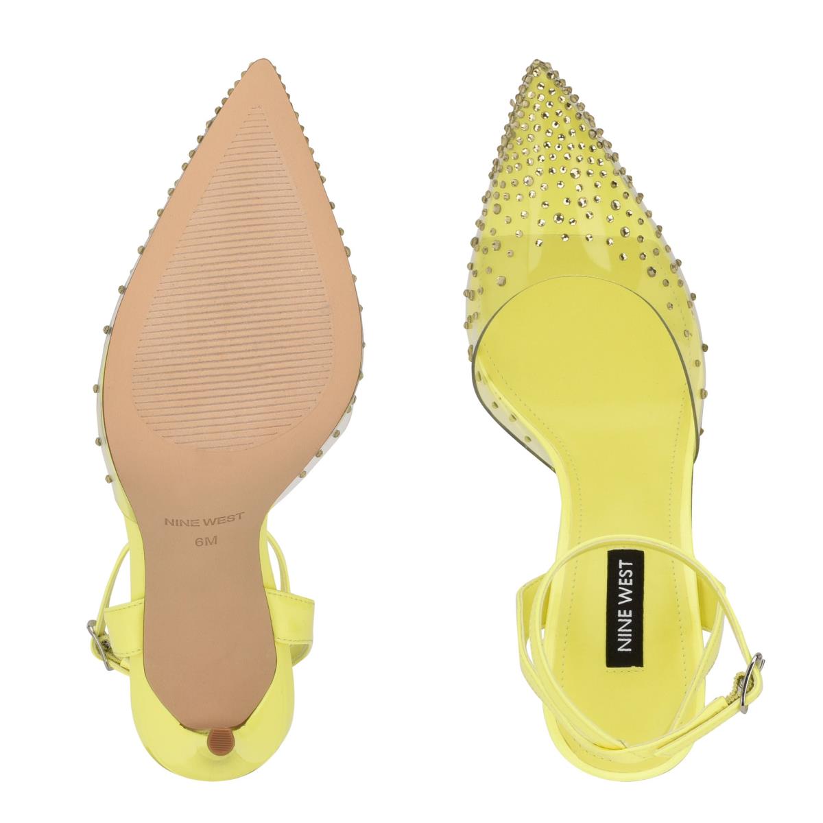 Zapatos De Salon Nine West Foreva Ankle Correa Vestido Amarillo | 2054SXEVN