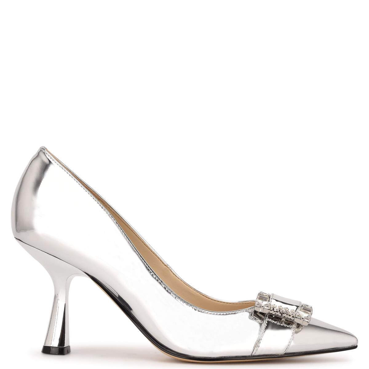 Zapatos De Salon Nine West Helyn Pointy Puntera Plateadas | 7581HPNXM