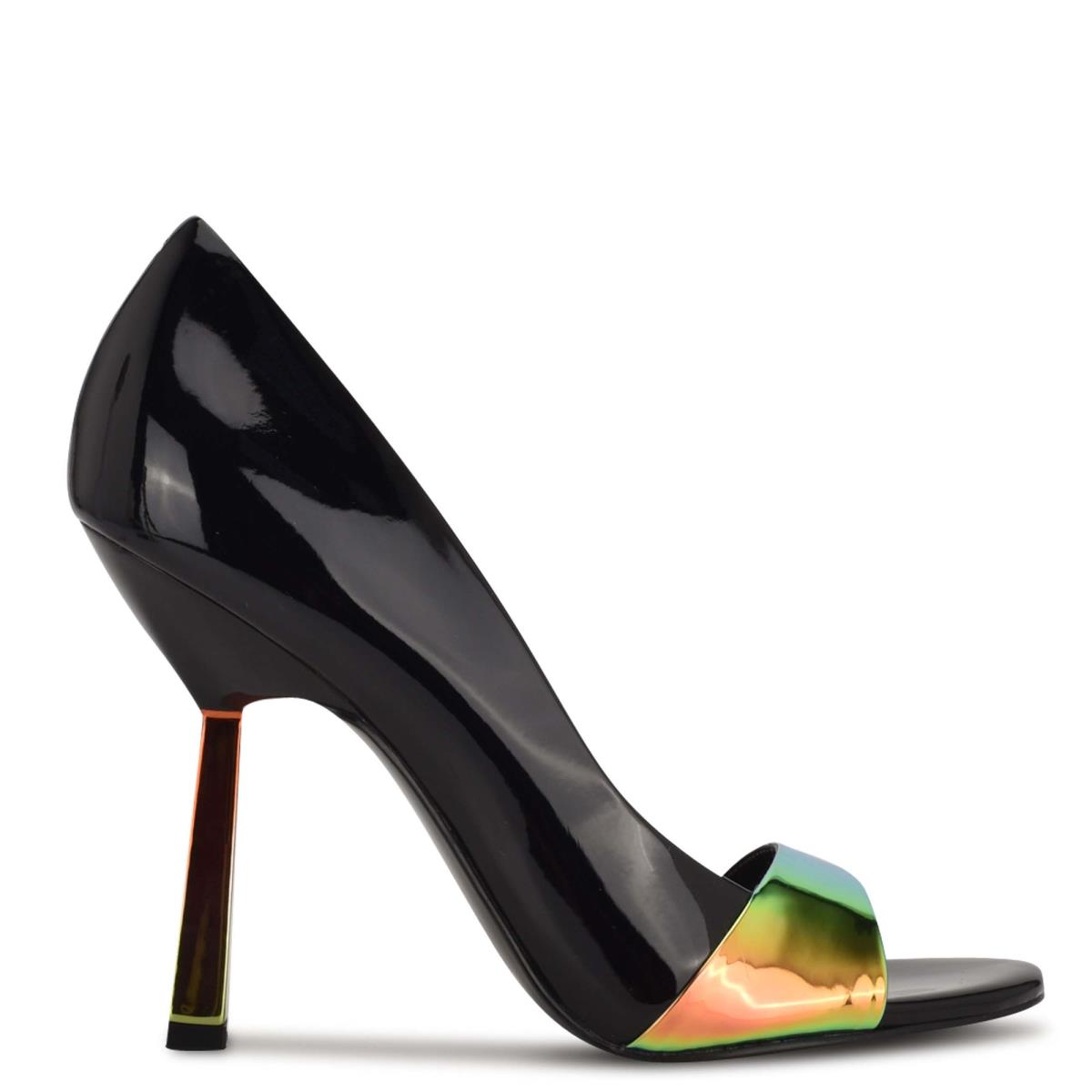 Zapatos De Salon Nine West Saidso Open Puntera Negras Multicolor | 7419DCNYG