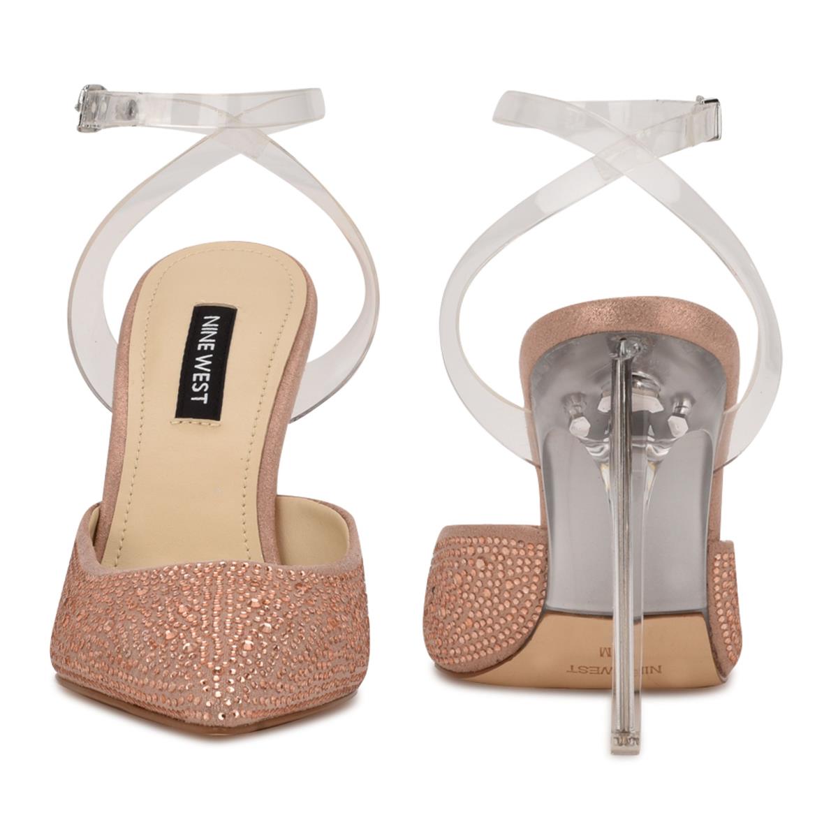 Zapatos De Salon Nine West Sparkel Ankle Correa Beige | 0867MCTJW