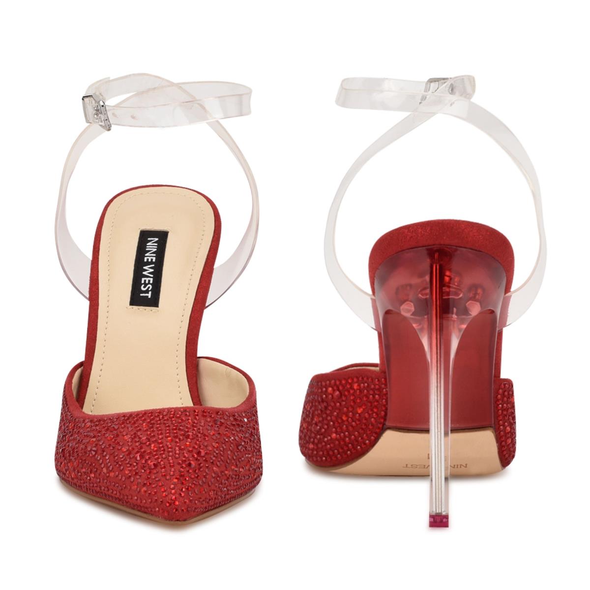 Zapatos De Salon Nine West Sparkel Ankle Correa Rojas | 4596ZQPTM