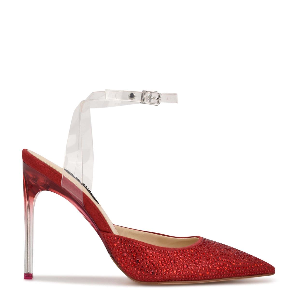 Zapatos De Salon Nine West Sparkel Ankle Correa Rojas | 4596ZQPTM