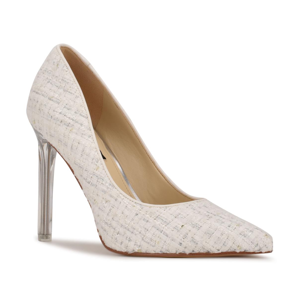 Zapatos De Salon Nine West Tatiana Pointy Puntera Blancas | 0926VPMHE