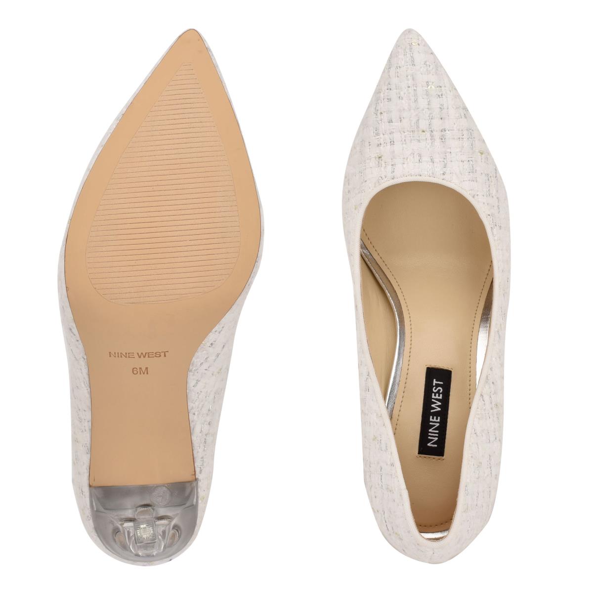 Zapatos De Salon Nine West Tatiana Pointy Puntera Blancas | 0926VPMHE