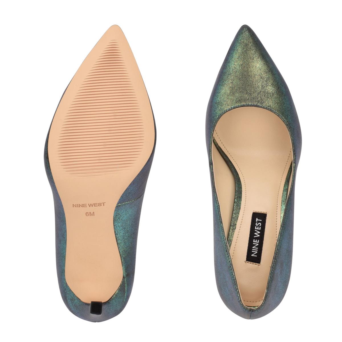 Zapatos De Salon Nine West Tatiana Pointy Puntera Verde | 6319QFJHN