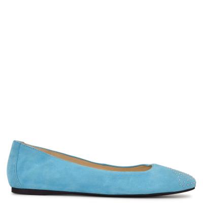 Ballerinas Nine West Aloha Studded Square-Puntera Azules Claro | 3915XPJAW