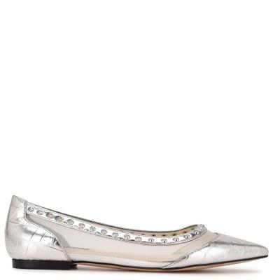 Ballerinas Nine West Bizzie Pointy Puntera Plateadas | 8619LJZQI