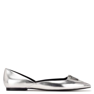 Ballerinas Nine West Brina Pointy Puntera Plateadas | 5921BZLWI