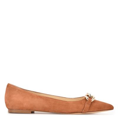 Ballerinas Nine West Brinks Pointy Puntera Beige | 3712KCQWX