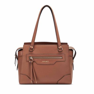 Bolso Satchel Nine West Brooklyn Jet Set Shldr Marrones | 5473EYOQZ